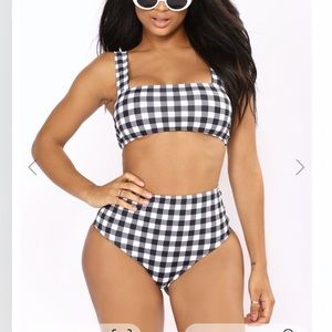 Black and white checkered bikini